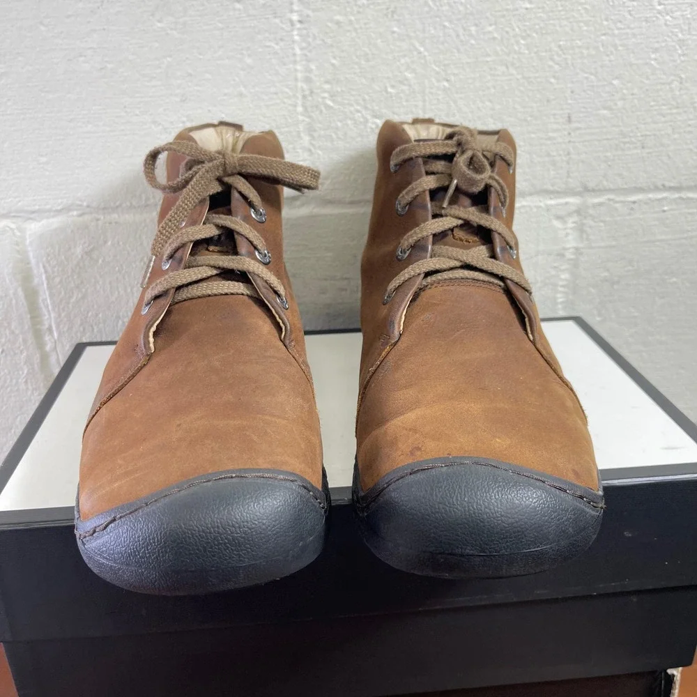 Keen Bidwell 13016-TOBC Brown Leather‎ Ankle Boots Lace up Men's Size 11 US